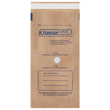 Пакет  80 х 150 мм плоский бумажный белый самозаклеивающиеся  КлиниПак 100шт уп