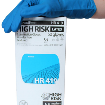 Перчатки латексные MANUAL HR419 High risk смотр.нестер.